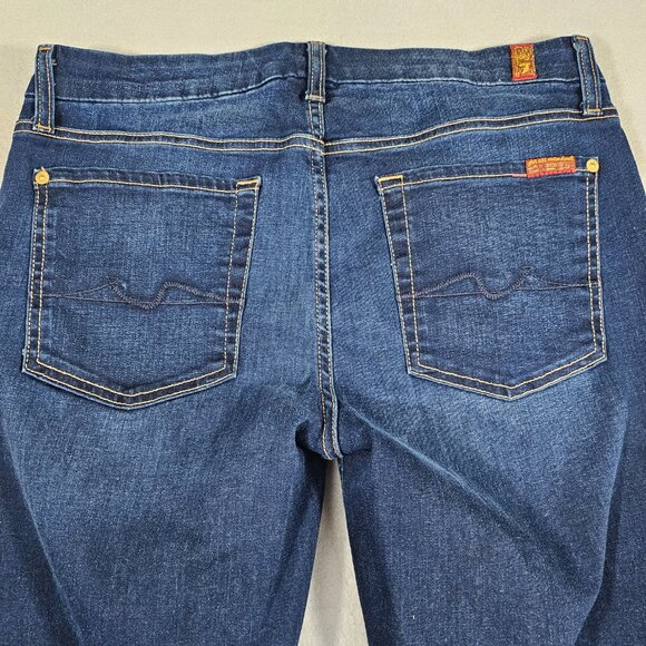 7 For All Mankind Jeans Womens 32 Blue Denim Kimmie Crop Mid-Rise - Picture 4 of 13
